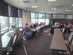 Vounteer examiners conduct FCC amateur radio license exams during the Fort Wayne hamfest, November, 2016