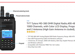 A photo of, and information about, the Tytera (TYT) MD-380 handheld DMR transceiver to be given away by the Fort Wayne Radio Club