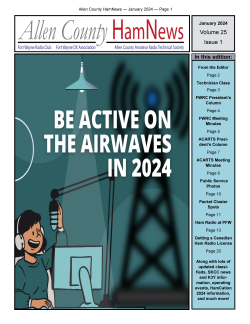 Thumbnail image of newsletter cover showing cartoon drawing of a ham talking into a microphone